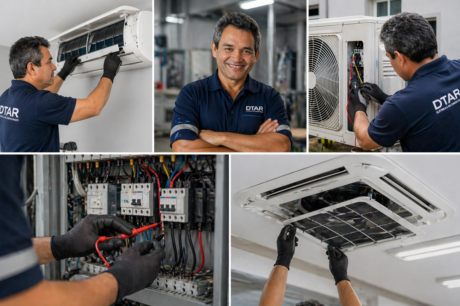 Técnico DTAR instalando e realizando manutenção de ar condicionado split e cassete em São Paulo
